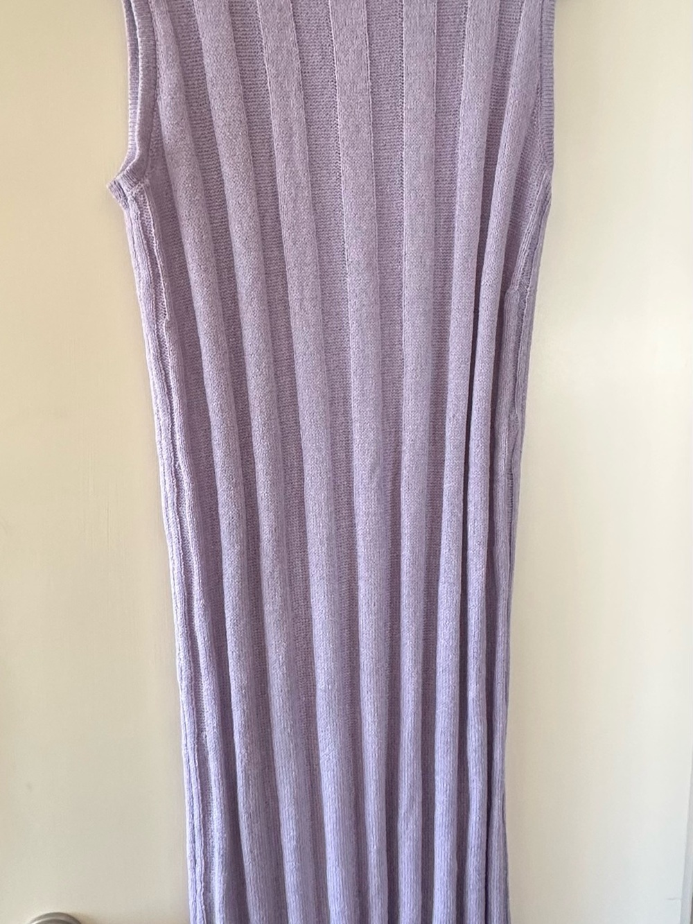 Ribbed Knit Lavender Maxi Dress